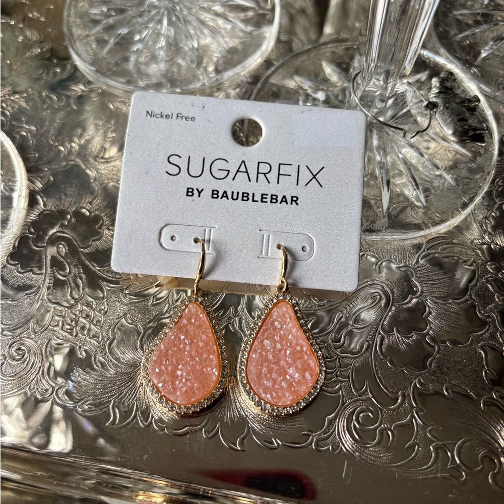 Sugarfix pink teardrop earrings